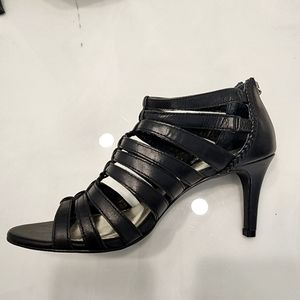 Alfani Strappy Black Leather Sandals